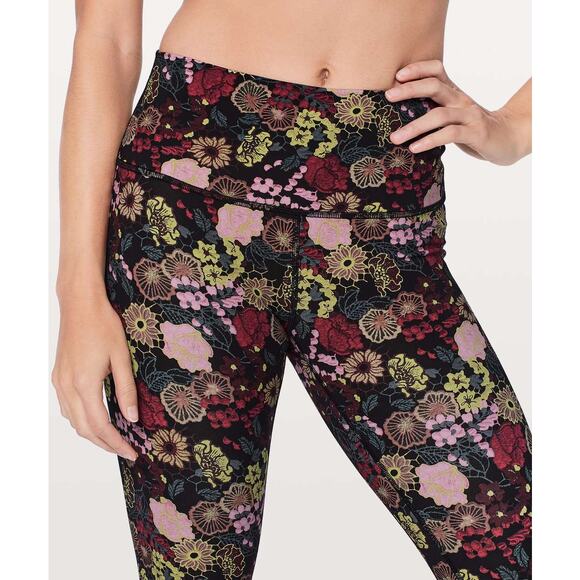 Lululemon Wunder Under Hi-Rise 28" Full Length Colorful Floral Athletic Tights - Picture 2 of 8